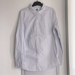 💗 OLD NAVY Light Blue with White Polkadot Button Down Long Sleeve Women’s Shirt